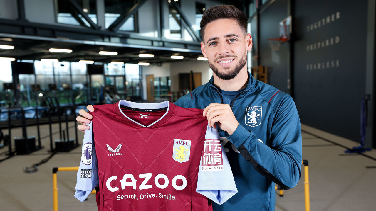 BIRMINGHAM, ENGLAND - JANUARY 11: Alex Moreno of Aston Villa poses for a picture at Bodymoor Heath training ground on January 11, 2023 in Birmingham, England.