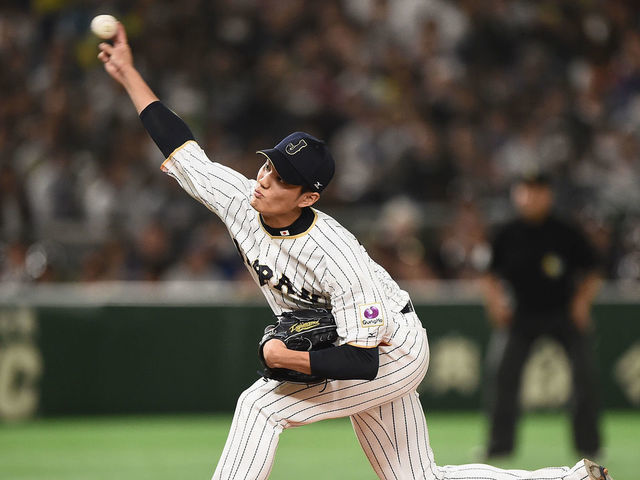 TOKYO, JAPAN - MARCH 10: Pitcher Shintaro Fujinami #17 of Japan throws in the top of the fourth inning during the World Baseball Classic Pool B Game Six between China and Japan at Tokyo Dome on March 10, 2017 in Tokyo, Japan.
