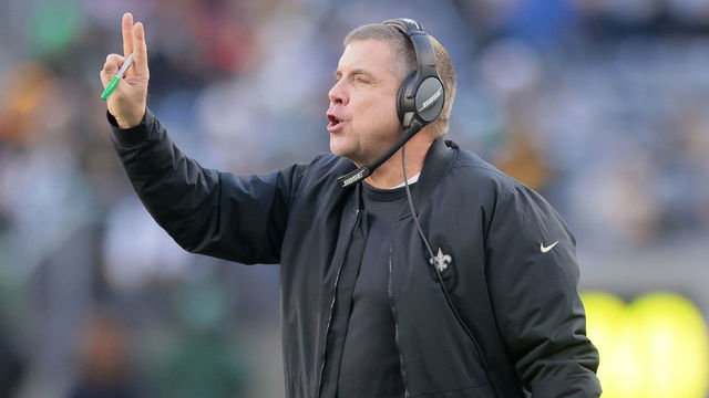 EAST RUTHERFORD, NEW JERSEY - DECEMBER 12: (NEW YORK DAILIES OUT) Head coach Sean Payton of the New Orleans Saints in action against the New York Jets at MetLife Stadium on December 12, 2021 in East Rutherford, New Jersey. The Saints defeated the Giants 30-9.