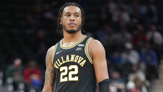 WASHINGTON, DC - JANUARY 04: Cam Whitmore #22 of the Villanova Wildcats looks on during a college basketball game against the Georgetown Hoyas at Capital One Arena on January 4, 2023 in Washington, DC.