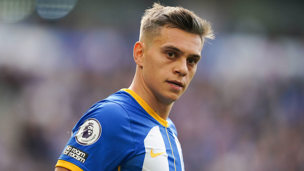 Brighton and Hove Albion's Leandro Trossard during the Premier League match at the American Express Community Stadium, Brighton. Picture date: Saturday October 29, 2022.