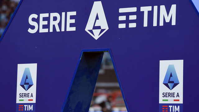 Serie A Tim logo during the match Lazio-Empoli at the Stadio Olimpico. Rome (Italy), January 08th, 2023