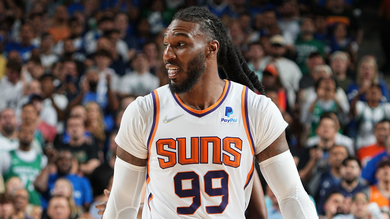 DALLAS, TX - MAY 12: Jae Crowder #99 of the Phoenix Suns. looks on during the game against the Dallas Mavericks during Game 6 of the 2022 NBA Playoffs Western Conference Semifinals on May 12, 2022 at the American Airlines Center in Dallas, Texas. Mandatory Copyright Notice: Copyright 2022 NBAE