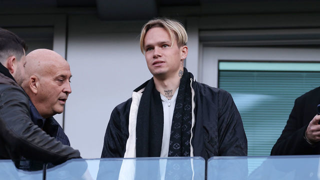LONDON, ENGLAND - JANUARY 15: New Chelsea signing Mykhailo Mudryk watches on from the stands during the Premier League match between Chelsea FC and Crystal Palace at Stamford Bridge on January 15, 2023 in London, United Kingdom.