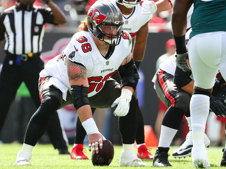 A tattoo is viewed on the arm of Tampa Bay Buccaneers center Ryan Jensen  (66) during the second half of an NFL football game against the  Jacksonville Jaguars Sunday, Dec. 1, 2019