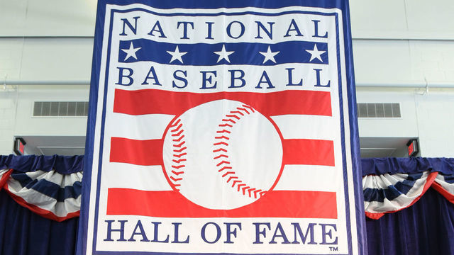 COOPERSTOWN, NY - JULY 28: A general view of the stage set up during the Hall of Fame media availability at the Clark Sports Center on July 28, 2018 in Cooperstown, New York.