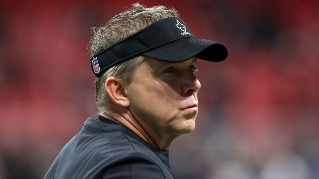 ATLANTA, GEORGIA - JANUARY 09: Head coach Sean Payton of the New Orleans Saints on the sidelines before the game against the Atlanta Falcons at Mercedes-Benz Stadium on January 09, 2022 in Atlanta, Georgia.