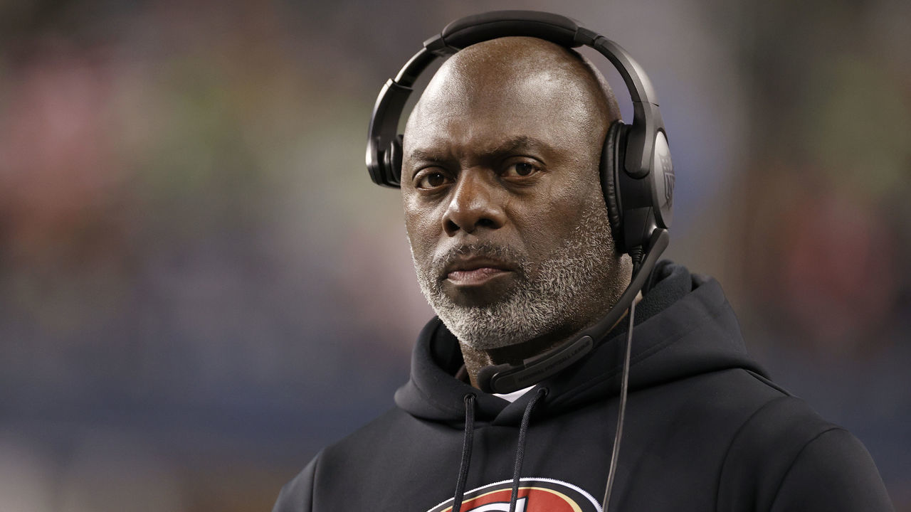SEATTLE, WASHINGTON - DECEMBER 15: Assistant coach Anthony Lynn of the San Francisco 49ers looks on during the second quarter against the Seattle Seahawks at Lumen Field on December 15, 2022 in Seattle, Washington.