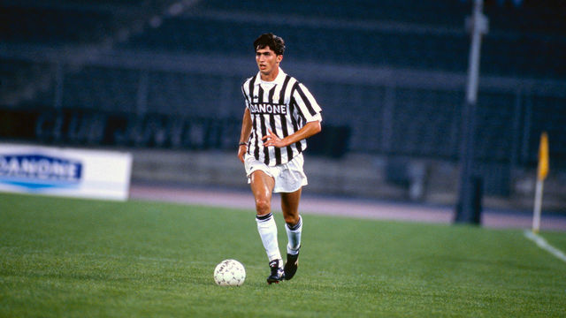 TURIN, ITALY: Juventus player Dino Baggio during a match on 1993 in Turin, Italy.