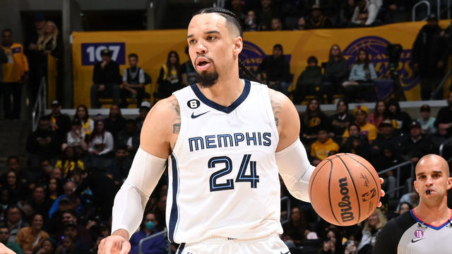 LOS ANGELES, CA - JANUARY 20: Dillon Brooks #24 of the Memphis Grizzlies dribbles the ball during the game against the Los Angeles Lakers on January 20, 2023 at Crypto.Com Arena in Los Angeles, California. NOTE TO USER: User expressly acknowledges and agrees that, by downloading and/or using this Photograph, user is consenting to the terms and conditions of the Getty Images License Agreement. Mandatory Copyright Notice: Copyright 2023 NBAE