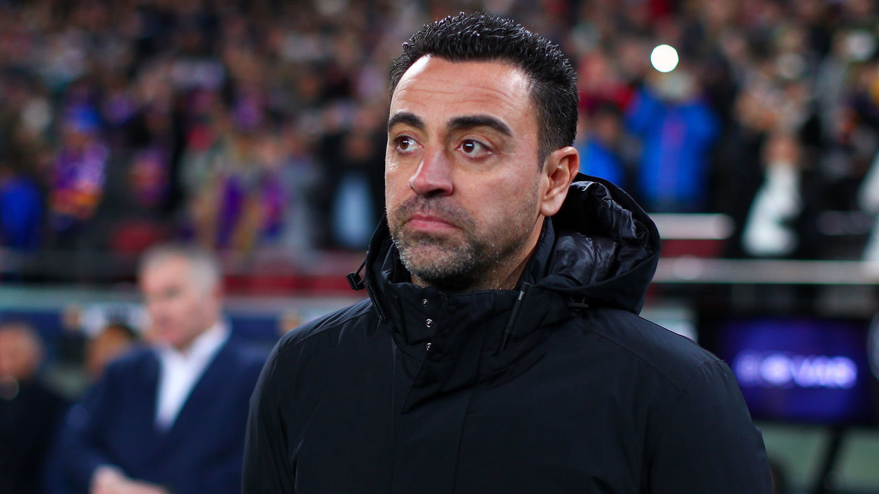 BARCELONA, SPAIN - JANUARY 22: Xavi Hernandez, head coach of FC Barcelona looks on looks during the LaLiga Santander match between FC Barcelona and Getafe CF at Spotify Camp Nou on January 22, 2023 in Barcelona, Spain.