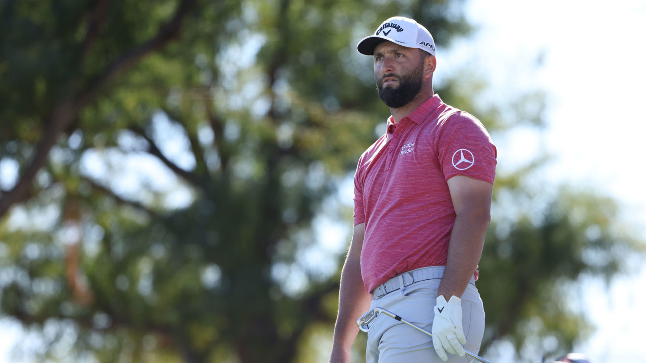 LA QUINTA, CALIFORNIA - JANUARY 22: Jon Rahm of Spain watches his tee shot on the sixth hole during the final round of The American Express at PGA West Pete Dye Stadium Course on January 22, 2023 in La Quinta, California.