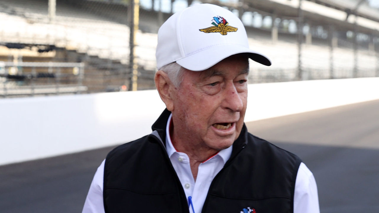 INDIANAPOLIS, IN - JULY 30: Indianapolis Motor Speedway owner Roger Penske stands on the front straightaway before the start of the Gallagher Grand Prix on July 30, 2022 at the Indianapolis Motor Speedway Road Course in Indianapolis, Indiana.