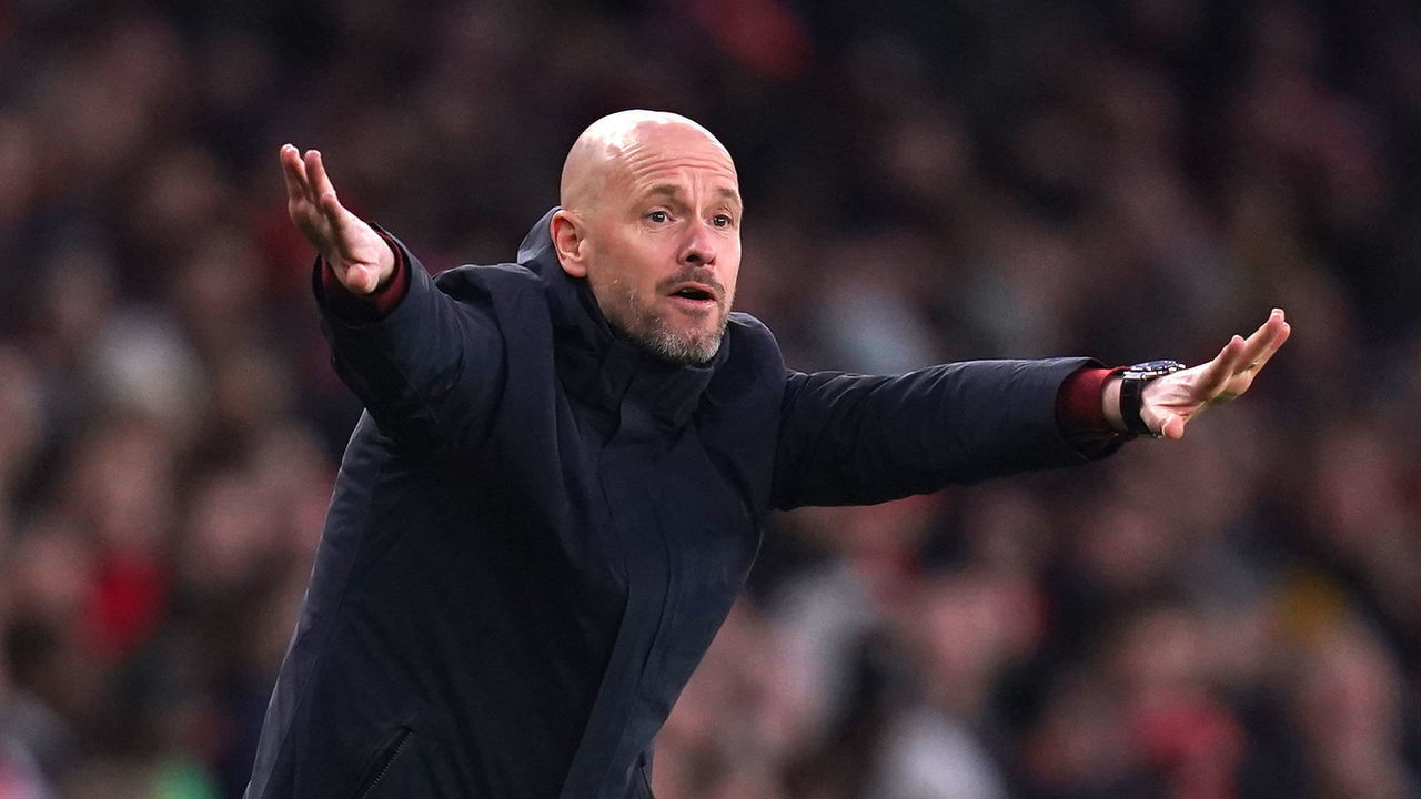 Manchester United manager Erik ten Hag gestures on the touchline during the Premier League match at the Emirates Stadium, London. Picture date: Sunday January 22, 2023.