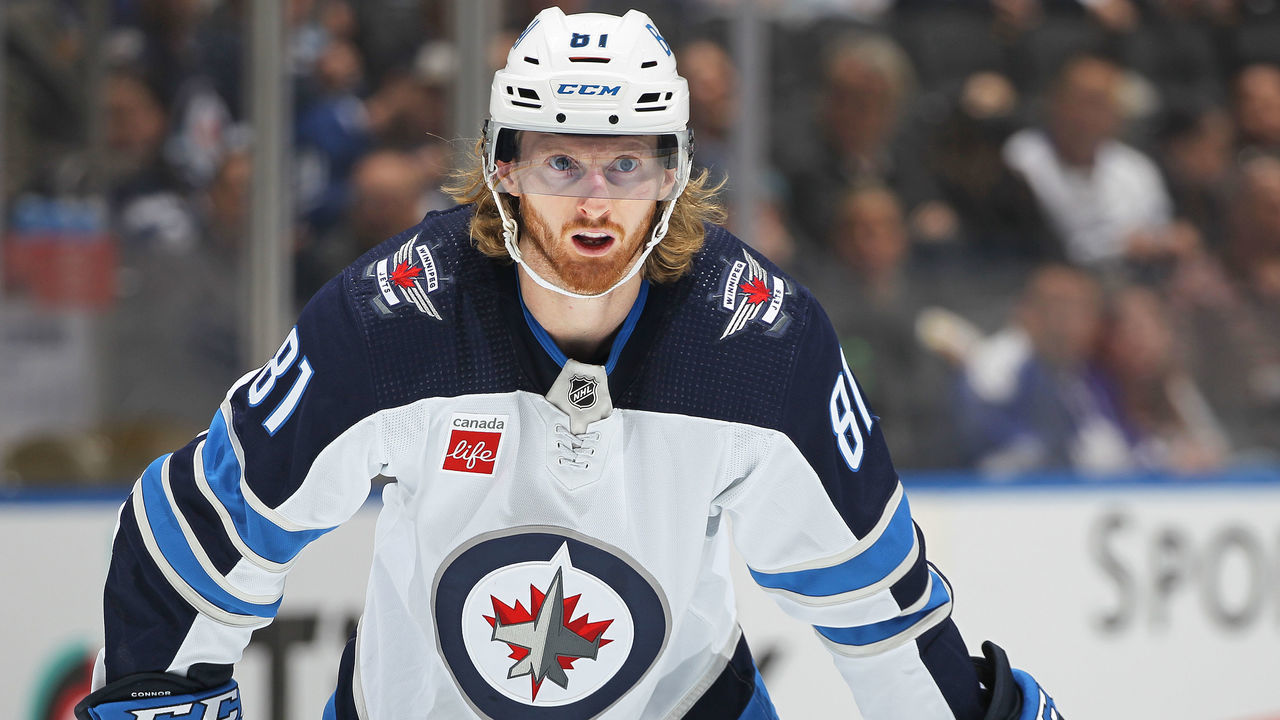 TORONTO, CANADA - JANUARY 19: Kyle Connor #81 of the Winnipeg Jets waits for play to resume against the Toronto Maple Leafs during an NHL game at Scotiabank Arena on January 19, 2023 in Toronto, Ontario, Canada. The Maple Leafs defeated the Jets 4-1.