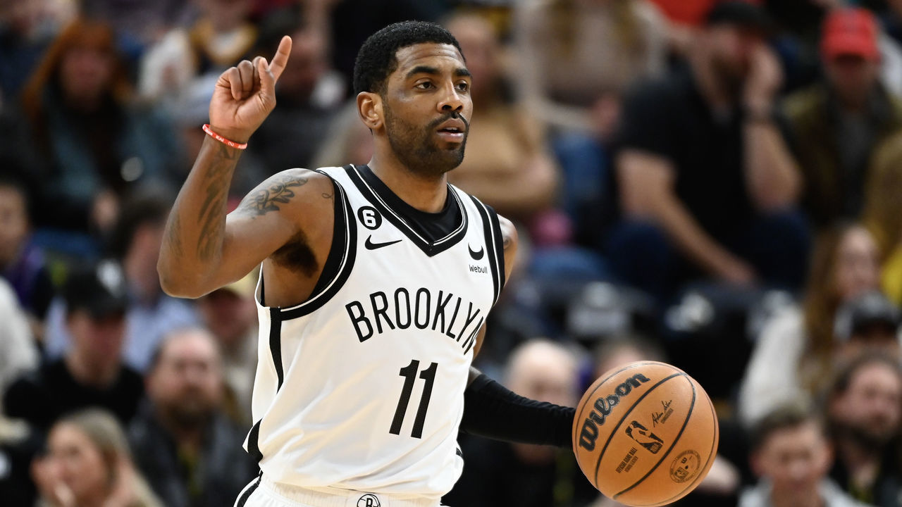 SALT LAKE CITY, UTAH - JANUARY 20: Kyrie Irving #11 of the Brooklyn Nets in action during the first half of a game against the Utah Jazz at Vivint Arena on January 20, 2023 in Salt Lake City, Utah.
