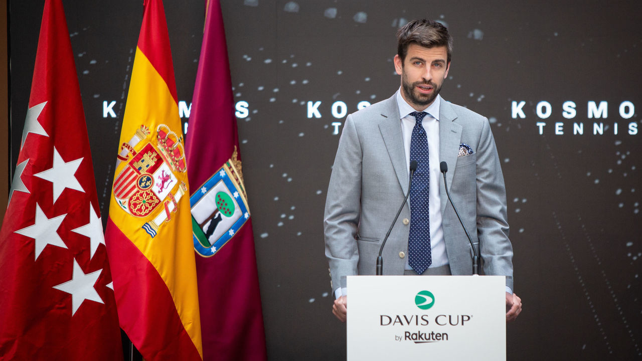 MADRID, SPAIN - MAY 27: Gerard Piqué attends Davis Cup by Rakuten Finals 2021 presentation at Casa de Correos on May 27, 2021 in Madrid, Spain.