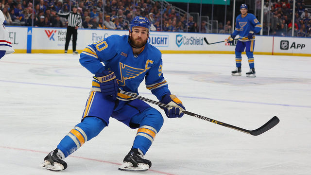 ST LOUIS, MO - OCTOBER 29: Ryan OReilly #90 of the St. Louis Blues skates against the Montreal Canadiens at Enterprise Center on October 29, 2022 in St Louis, Missouri.