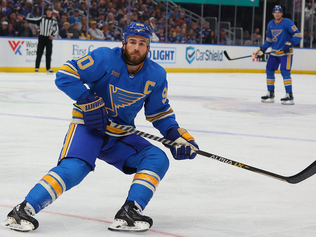 ST LOUIS, MO - OCTOBER 29: Ryan OReilly #90 of the St. Louis Blues skates against the Montreal Canadiens at Enterprise Center on October 29, 2022 in St Louis, Missouri.