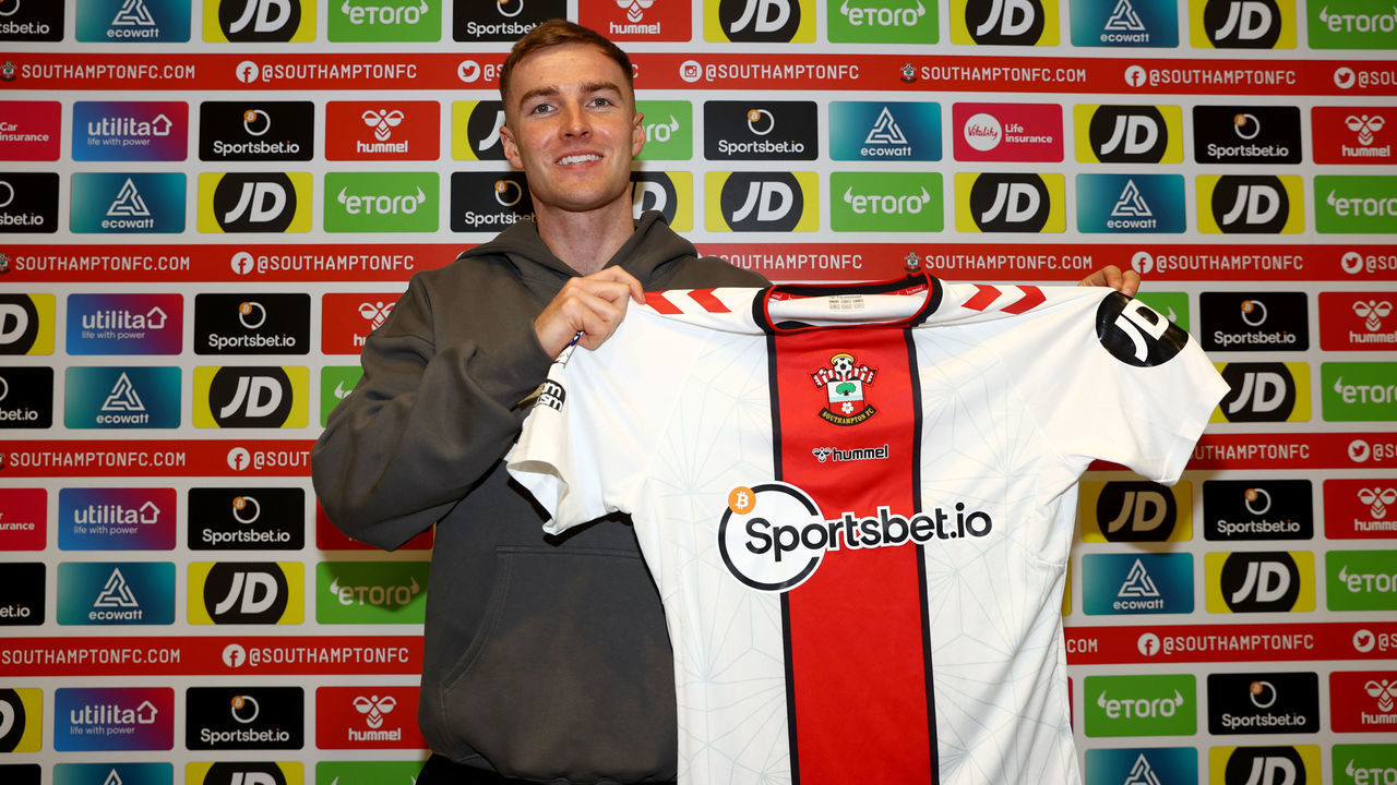 SOUTHAMPTON, ENGLAND - JANUARY 26: James Bree signs with Southampton FC having joined from Luton Town, pictured at the Staplewood Campus on January 26, 2023 in Southampton, England.