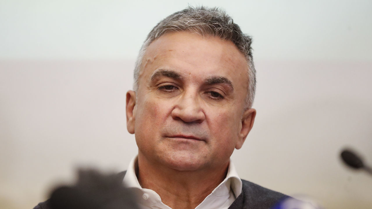 BELGRADE, SERBIA - JANUARY 10: Srdjan Djokovic father of Serbian tennis player speaks during a press conference on January 10, 2022 in Belgrade, Serbia. Novak Djokovic was to be released from an immigration detention center in Melbourne after an order by the Federal Circuit Court. The tennis world number one had been staying in a hotel-turned-detention center after his visa was revoked upon landing in Australia