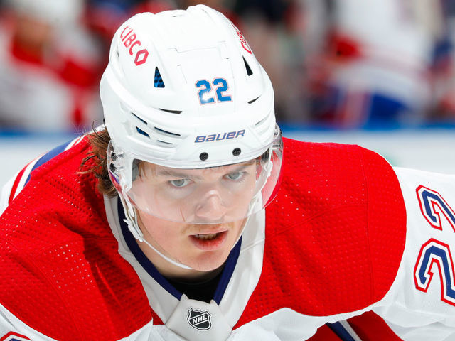 NEW YORK, NEW YORK - JANUARY 15: Cole Caufield #22 of the Montreal Canadiens skates against the New York Rangers at Madison Square Garden on January 15, 2023 in New York City.
