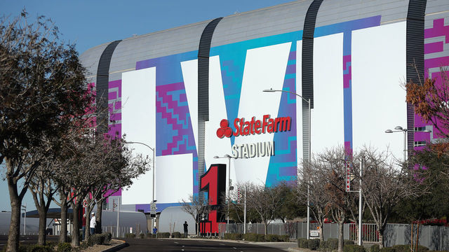 GLENDALE, ARIZONA - JANUARY 28: General view of State Farm Stadium on January 28, 2023 in Glendale, Arizona. State Farm Stadium will host the NFL Super Bowl LVII on February 12.