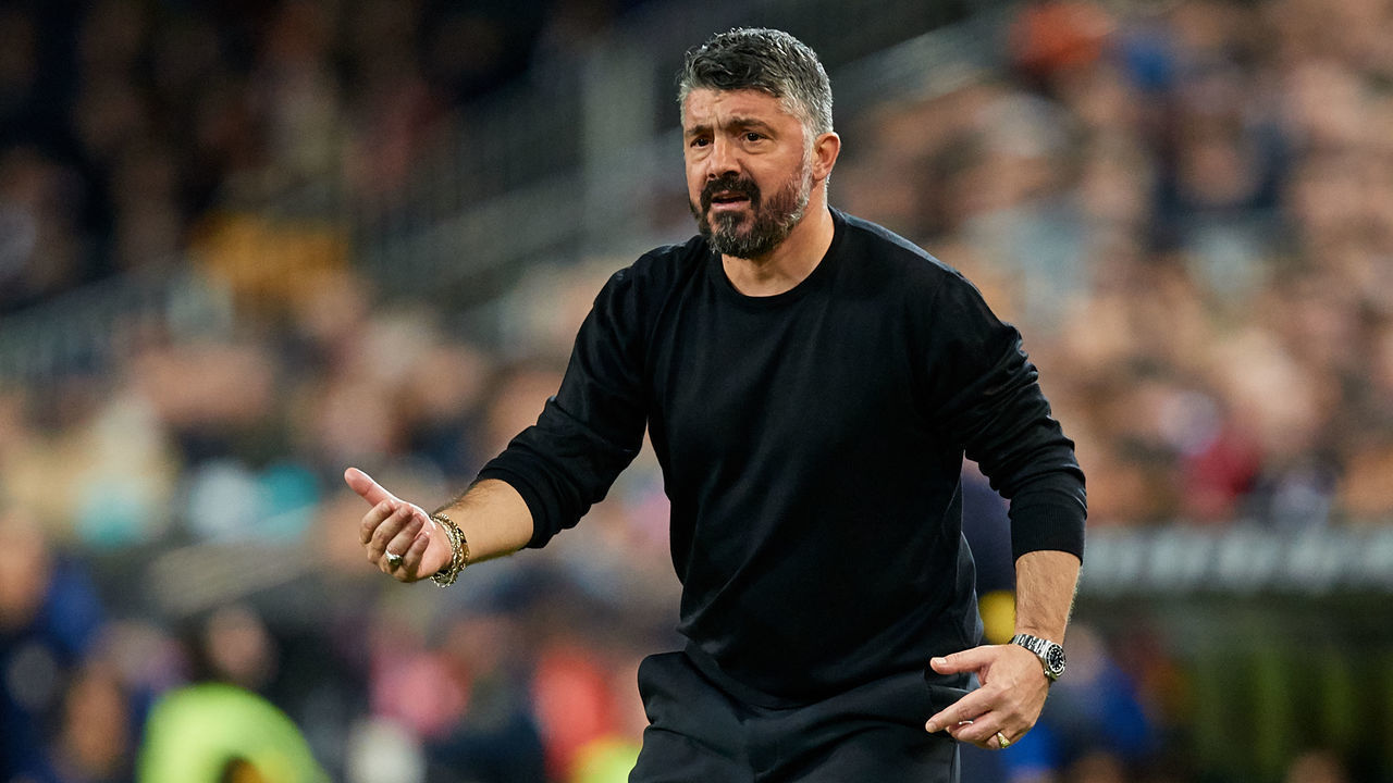 Gennaro Gattuso head coach of Valencia CF reacts during the Copa del Rey Quarter Final match between Valencia CF and Athletic Club at Mestalla stadium, January 26, 2023, Valencia, Spain.