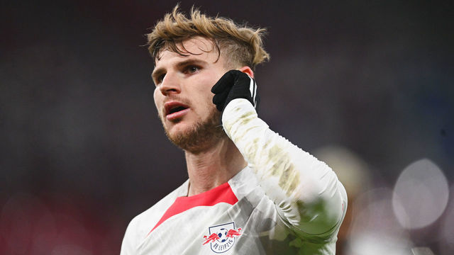 LEIPZIG, GERMANY - FEBRUARY 01: Timo Werner of RB Leipzig celebrates after scoring the team's third goal during the DFB Cup round of 16 match between RB Leipzig and TSG Hoffenheim at Red Bull Arena on February 01, 2023 in Leipzig, Germany.