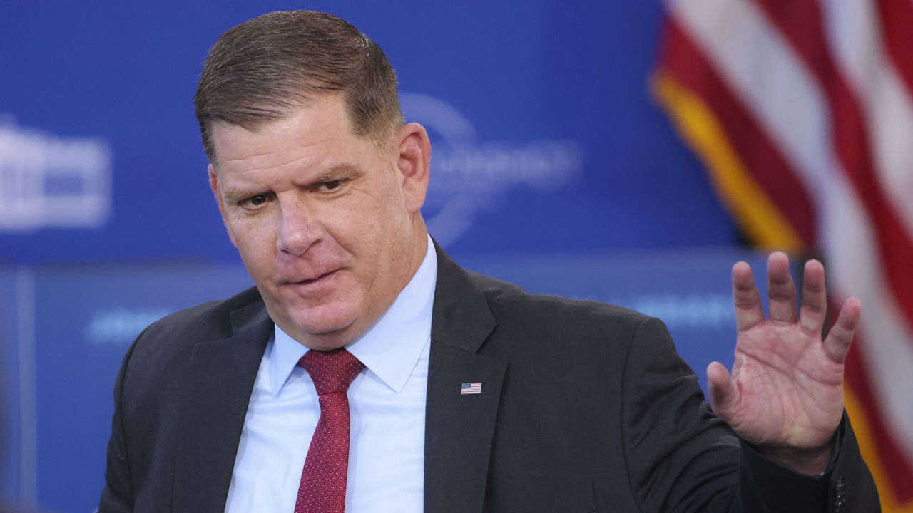 Boston, MA - September 11: Marty Walsh, former Boston Mayor and the 29th Secretary of Labor, before President Biden delivered a speech called Cancer Moonshot," with the goal of ending cancer as we know it. The Presidents remarks, which will take place on the 60th anniversary of President John F. Kennedy's famous Moonshot speech at the John F. Kennedy Library and Museum in Dorchester.