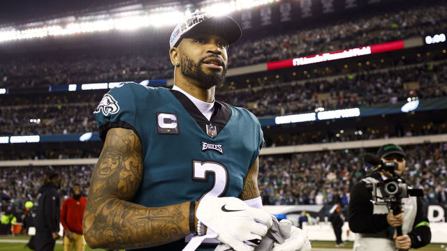 PHILADELPHIA, PA - JANUARY 29: Darius Slay #2 of the Philadelphia Eagles walks to midfield after the Philadelphia Eagles beat the San Francisco 49ers in the NFC Championship NFL football game at Lincoln Financial Field on January 29, 2023 in Philadelphia, Pennsylvania.