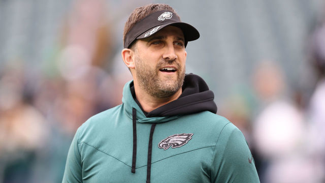 PHILADELPHIA, PENNSYLVANIA - JANUARY 29: Head coach Nick Sirianni of the Philadelphia Eagles looks on prior to the NFC Championship Game against the San Francisco 49ers at Lincoln Financial Field on January 29, 2023 in Philadelphia, Pennsylvania.
