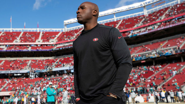 SANTA CLARA, CA - DECEMBER 4: Defensive Coordinator DeMeco Ryans of the San Francisco 49ers on the field before during the game against the Miami Dolphins at Levi's Stadium on December 4, 2022 in Santa Clara, California. The 49ers defeated the Dolphins 33-17.