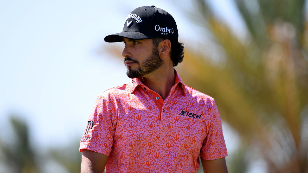 AL MUROOJ, SAUDI ARABIA - FEBRUARY 03: Abraham Ancer of Mexico looks on during Day Two of the PIF Saudi International at Royal Greens Golf & Country Club on February 03, 2023 in Al Murooj, Saudi Arabia.