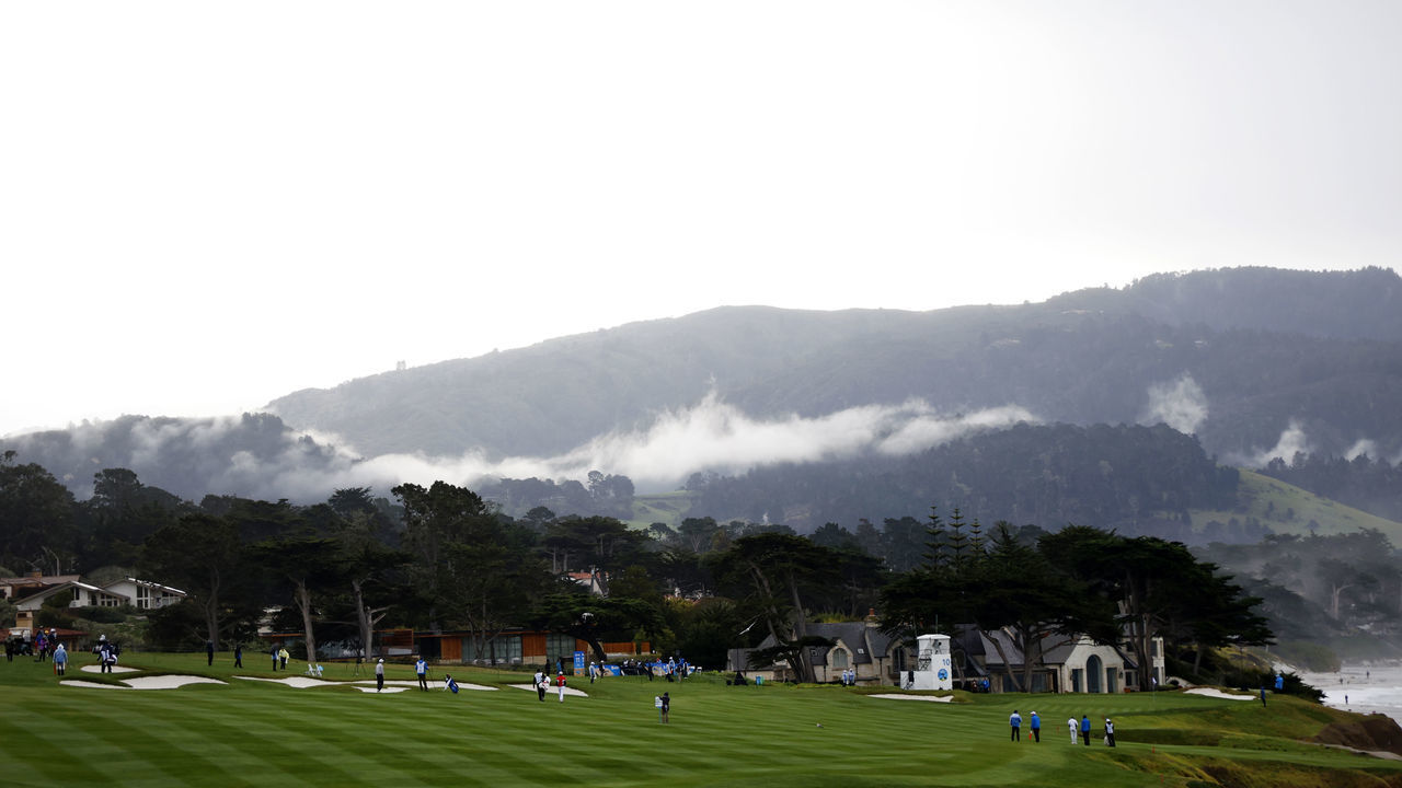 PEBBLE BEACH, CALIFORNIA - FEBRUARY 03: A general view of the 10th hole during the second round of the AT&T Pebble Beach Pro-Am at Pebble Beach Golf Links on February 03, 2023 in Pebble Beach, California.