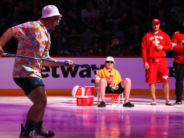 SUNRISE, FLORIDA - FEBRUARY 03: Matthew Tkachuk #19 of the Florida Panthers competes during the 2023 NHL All-Star Skills Competition at FLA Live Arena on February 03, 2023 in Sunrise, Florida.