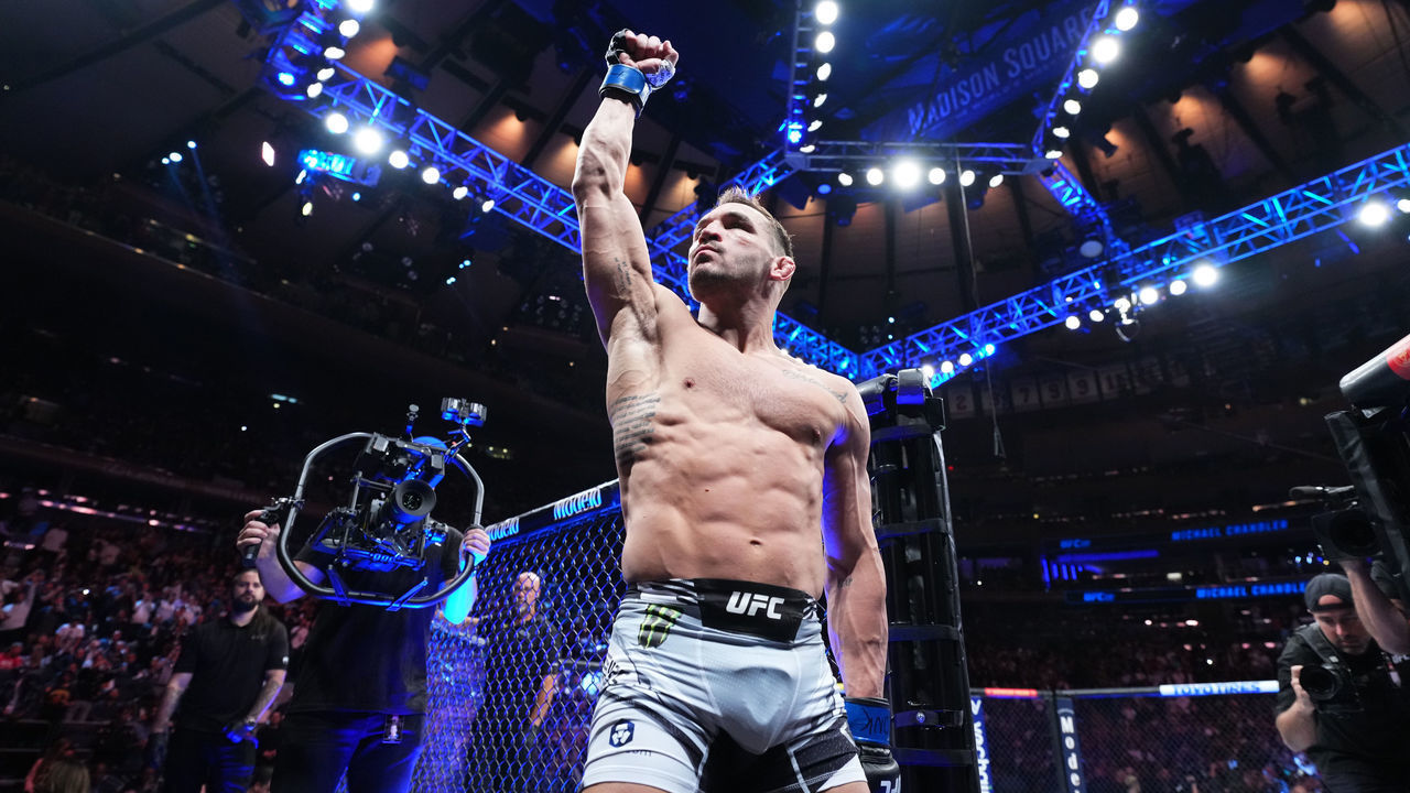 NEW YORK, NEW YORK - NOVEMBER 12: Michael Chandler prepares to fight Dustin Poirier in a lightweight bout during the UFC 281 event at Madison Square Garden on November 12, 2022 in New York City.