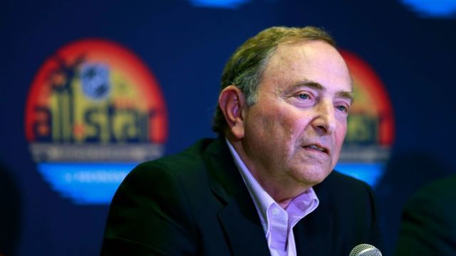 SUNRISE, FLORIDA - FEBRUARY 04: NHL Commissioner Gary Bettman speaks at a press conference prior to the 2023 Honda NHL All-Star Game at FLA Live Arena on February 04, 2023 in Sunrise, Florida.