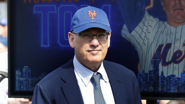 NEW YORK, NEW YORK - APRIL 15: (NEW YORK DAILIES OUT) New York Mets owner Steven A. Cohen attends the Tom Seaver statue unveiling ceremony before a game against the Arizona Diamondbacks at Citi Field on April 15, 2022 in New York City. All players are wearing #42 in honor of Jackie Robinson Day. The Mets defeated the Diamondbacks 10-3.