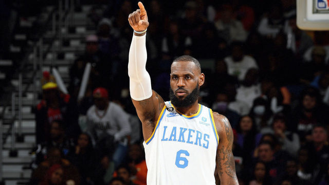 NEW ORLEANS, LA - FEBRUARY 4: LeBron James #6 of the Los Angeles Lakers looks on during the game against the New Orleans Pelicans on February 4, 2023 at the Smoothie King Center in New Orleans, Louisiana. Mandatory Copyright Notice: Copyright 2023 NBAE