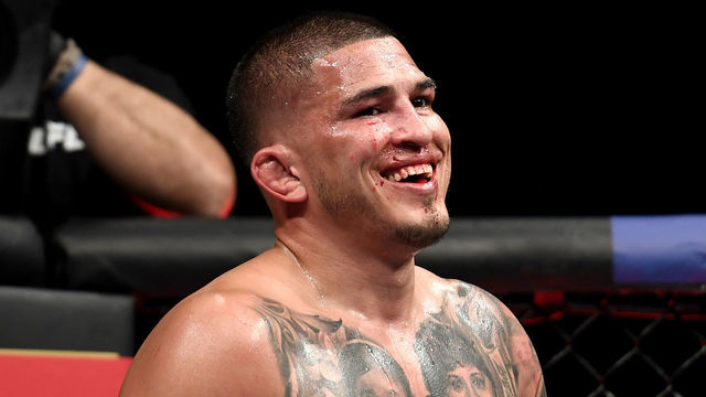 JACKSONVILLE, FLORIDA - MAY 09: Anthony Pettis of the United States celebrates after defeating Donald Cerrone of the United States in their Welterweight fight during UFC 249 at VyStar Veterans Memorial Arena on May 09, 2020 in Jacksonville, Florida.