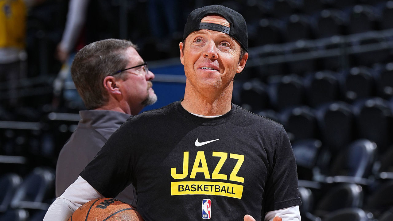 SALT LAKE CITY, UT - NOVEMBER 7: Ryan Smith of the Utah Jazz smiles before the game against the Los Angeles Lakers on November 7, 2022 at Vivint SmartHome Arena in Salt Lake City, Utah. Mandatory Copyright Notice: Copyright 2022 NBAE