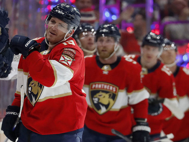 Tkachuk scores another OT winner, lifting Panthers to 2-0 series lead vs  Hurricanes - NBC Sports