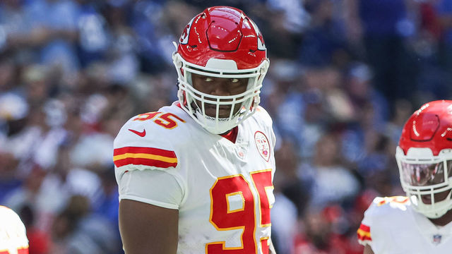 INDIANAPOLIS, IN - SEPTEMBER 25: Chris Jones #95 of the Kansas City Chiefs is seen during the game against the Indianapolis Colts at Lucas Oil Stadium on September 25, 2022 in Indianapolis, Indiana.