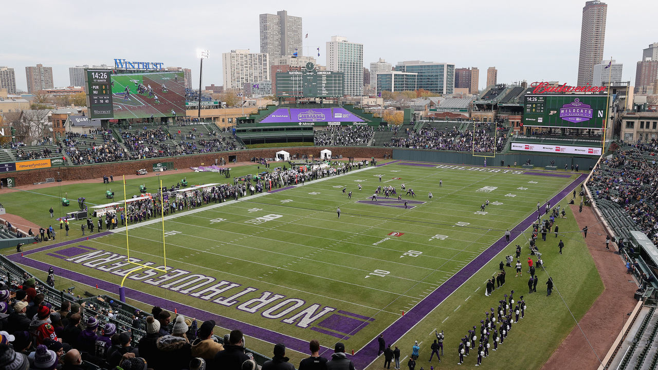 CHICAGO, ILLINOIS - NOVEMBER 20: A general view of Wrigley Field as the Northwestern Wildcats take on the Purdue Boilermakers on November 20, 2021 in Chicago, Illinois. Purdue defeated Northwestern 32-14.