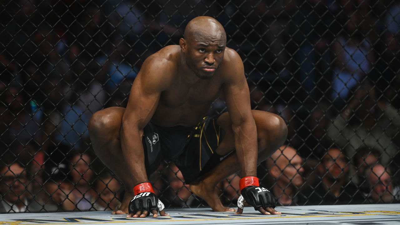 SALT LAKE CITY, UTAH - AUGUST 20: Kamaru Usman of Nigeria looks on before a welterweight title bout against Leon Edwards of Jamaica during UFC 278 at Vivint Arena on August 20, 2022 in Salt Lake City, Utah.