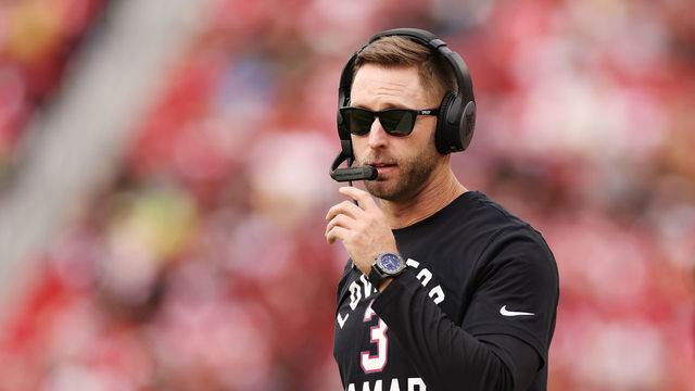 SANTA CLARA, CALIFORNIA - JANUARY 08: Head coach Kliff Kingsbury of the Arizona Cardinals looks on during the first half against the San Francisco 49ers at Levi's Stadium on January 08, 2023 in Santa Clara, California.