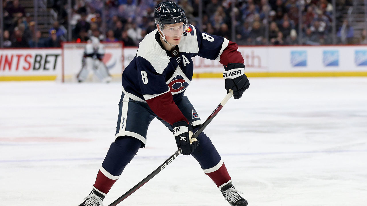 DENVER, COLORADO - JANUARY 28: Cale Makar #8 of the Colorado Avalanche plays the St Louis Blues in the second period at Ball Arena on January 28, 2023 in Denver, Colorado.