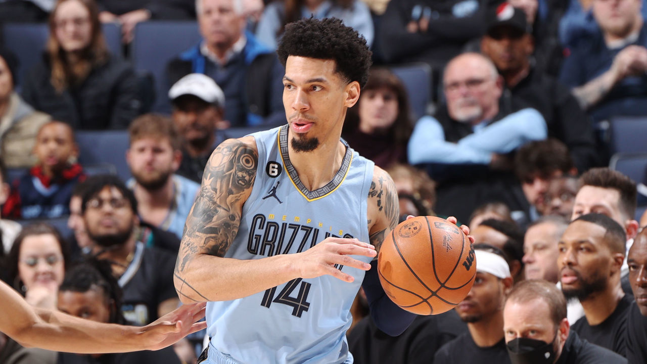 MEMPHIS, TN - FEBRUARY 1: Danny Green #14 of the Memphis Grizzlies looks to pass the ball during the game against the Portland Trail Blazers on February 1, 2023 at FedExForum in Memphis, Tennessee. Mandatory Copyright Notice: Copyright 2022 NBAE