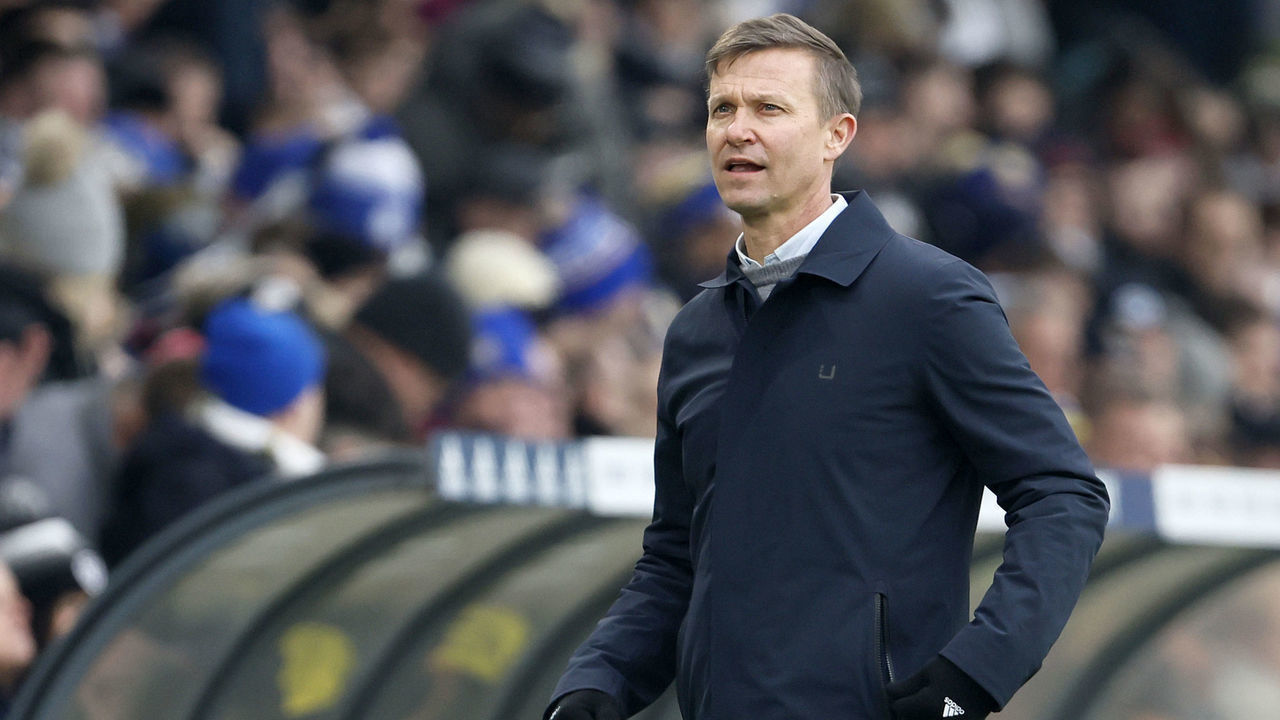 LEEDS, ENGLAND - JANUARY 22: Jesse Marsch, Manager of Leeds United on the side line during the Premier League match between Leeds United and Brentford FC at Elland Road on January 22, 2023 in Leeds, United Kingdom.